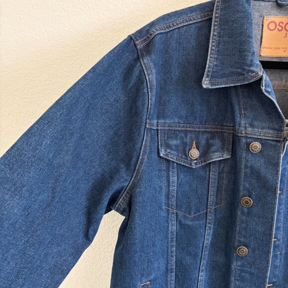 The Creme Shop Denim Jacket Unisex Medium Oscar Jeans Embroidered Blue Cotton - Picture 5 of 14